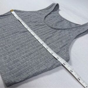 Gray Ribbed Crop Top